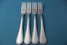 4 Dinner Forks Towle BEADED ANTIQUE Satin 18/8 Stainless Germany 8"