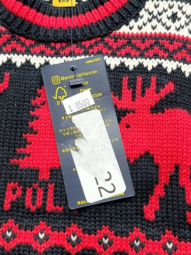 $85 Polo RALPH LAUREN Youth Unisex Seven 7 SWEATER FairIsle HOLIDAY Winter MOOSE - Picture 21 of 24