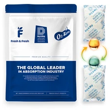 100 gram X 10 PK "Dry & Dry" Food Grade Orange Indicating Silica Gel Packets