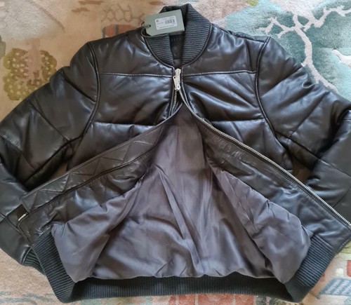 AllSaints Bowen Leather Puffer Jacket 