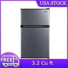 Galanz 4.6. Cu ft Two Door Mini Refrigerator with Freezer, Stainless