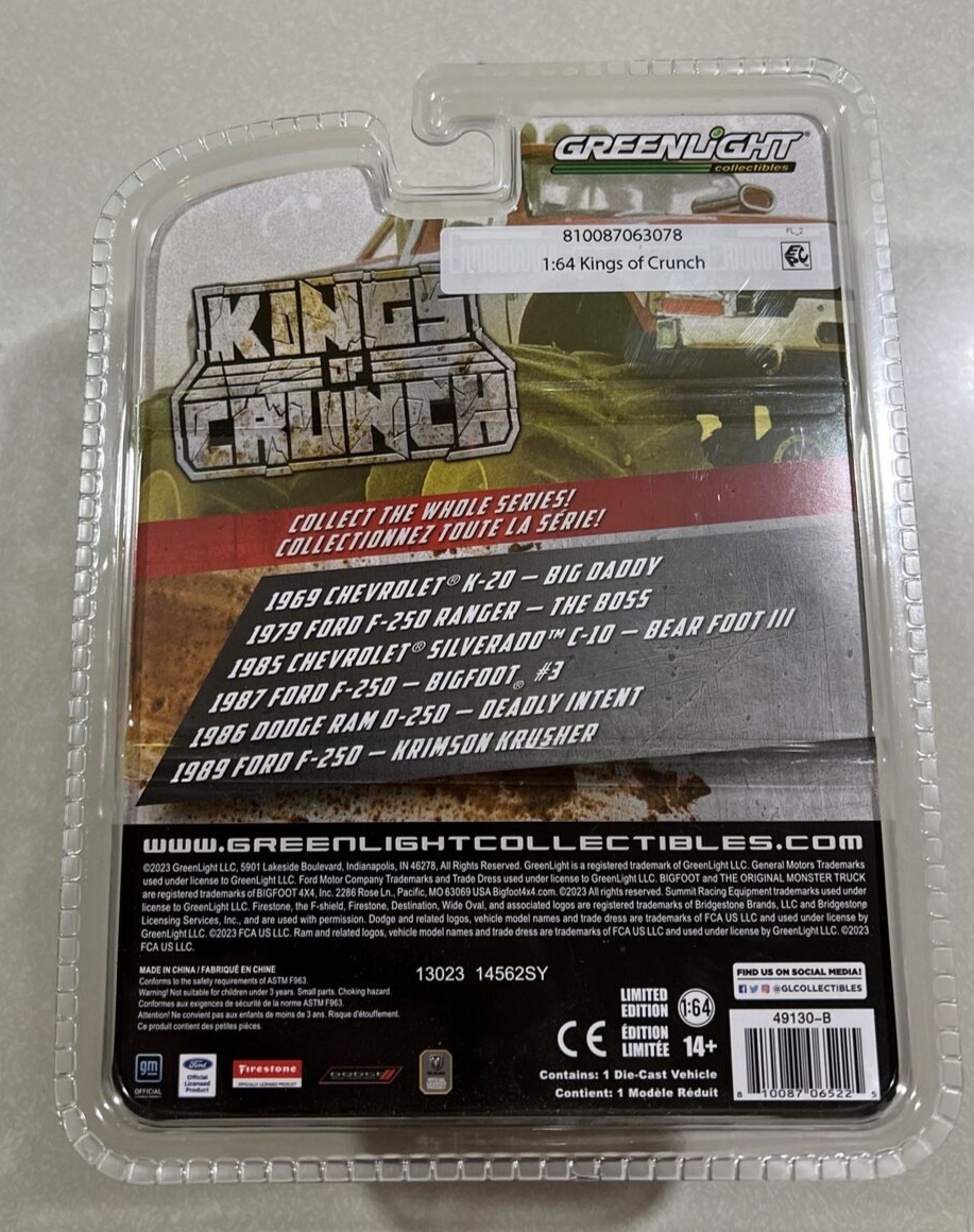 NEW 2023 Greenlight Kings of Crunch 1987 Ford F-250 Bigfoot NEW 2023 Greenlight Kings of Crunch 1987 Ford F-250 Bigfoot
