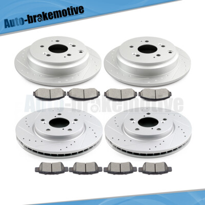 Complete Front & Rear Slotted Brake Rotors & Ceramic Pads Kit For Honda Odyssey 3.5L 3 thumbnail image