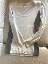 NWOT GUESS Gray Ivory Color Block LS Sweater Large