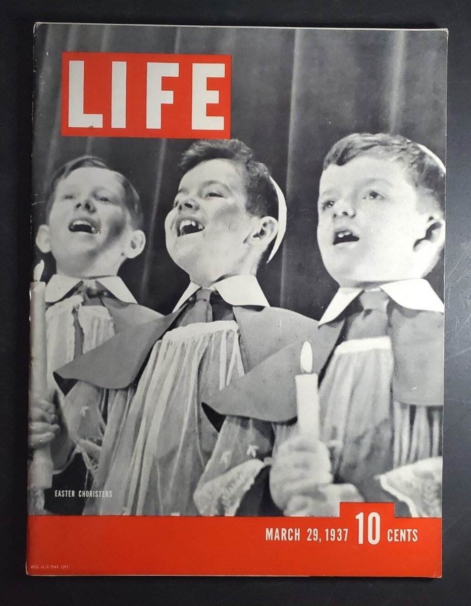 雑誌LIFE アンティーク　広告　1937 Vintage March 29, 1937 LIFE Magazine ~ EASTER CHORISTERS~Good