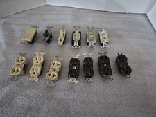 13 Vintage Electrical Switches & Outlets Slater Hubbell Eagle Paulding Levinton