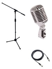 Shure 55SH 55-SH Microphone Bundle with Mic Boom Stand  XLR Cable FREE SHIPPING