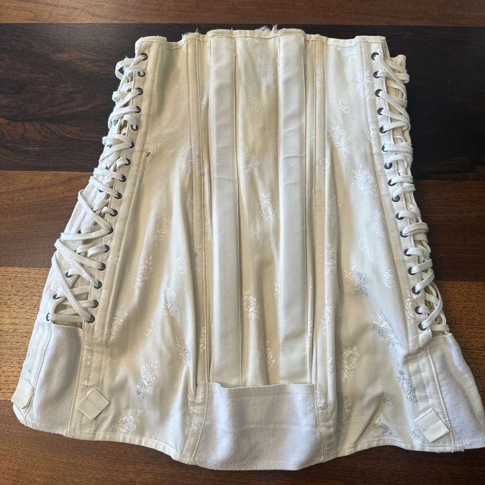 Vintage Camp Womens Corset Sz 35 Boning Lace Up Hook & Eye #2 - Image 3 of 4