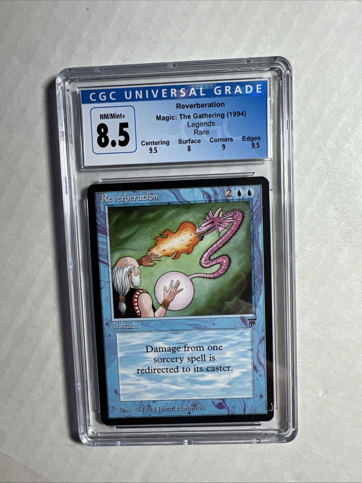 MTG Legends Reverberation CGC 8.5 NM/MINT+ (Gem centering, edges)  1994