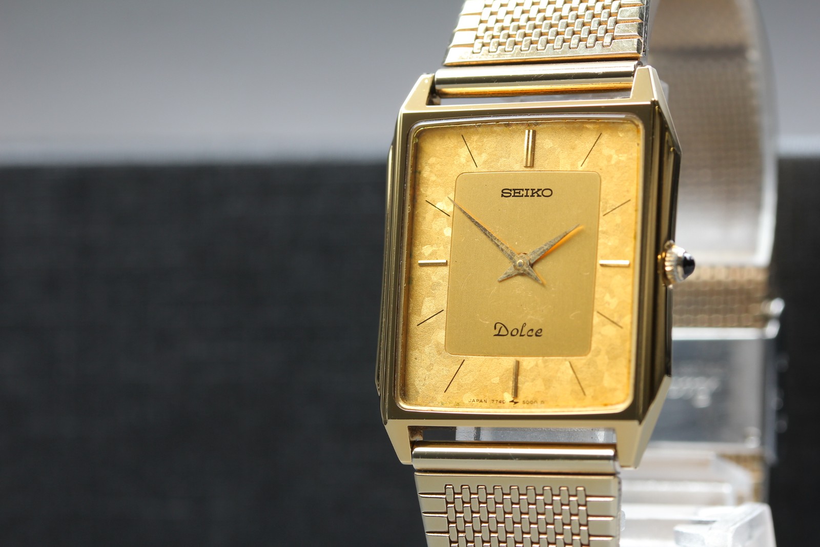 Vintage 1986 [Exc+5] Seiko Dolce 7740-5000 Gold Tank TwoTone 25mm Qz Men's Watch