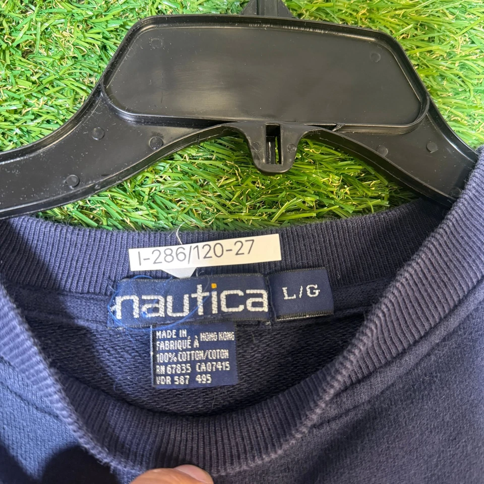 Nautica North Island Vintage Sweatshirt L Navy Blue Embroidered Star Hong Kong - Image 2 of 4