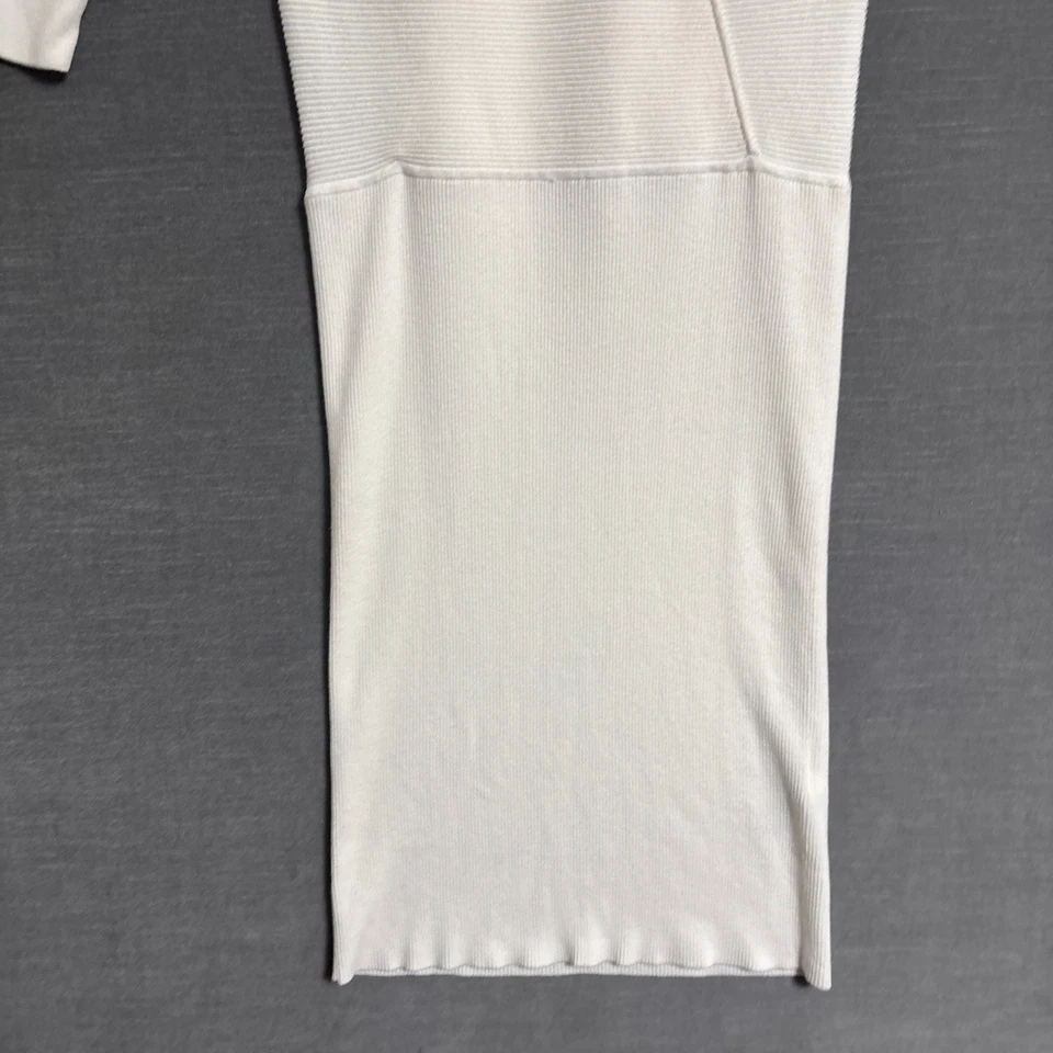 Vestido Banana Republic S Crema Suéter Tejido Midi Minimalista Clásico Moderno Elegante Foto 4 de 4