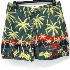 Polo Sport Ralph Lauren Swim Trunks Mens 36 Green Tropical Hawaiian Palm Tree
