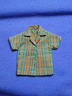 VINTAGE BARBIE SKIPPER FUN TIME 1920 SHIRT GREEN PLAID SHIRT