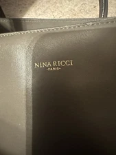 Nina Ricci Arc Tote / Cabas Arc Bag Tote Bag Shoulder Bag Canvas Leather