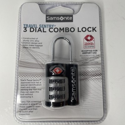 Samsonite 3 Dial Travel Sentry Combo Lock Mechanism Black Padlock 91160-1041