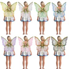 1Pc Women Fairy Wings Butterfly Wings w/Flowers Leaves Vines Decor Halloween