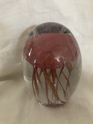 paperweight Pink art glass Squid