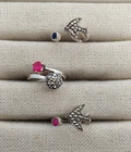 Lot of 3 Vintage Sterling Silver Rings Bands w/ Gems Marcasites