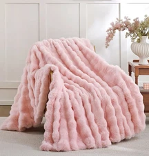 [Cozy|Faux Rabbit] Soft, Warm, 1Pc Cozy Faux Rabbit Fleece Blanket | Throw for B