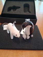 Dynasty Gallery Penguin and Polar Bear Custom Handblown Art Glass Figurine's