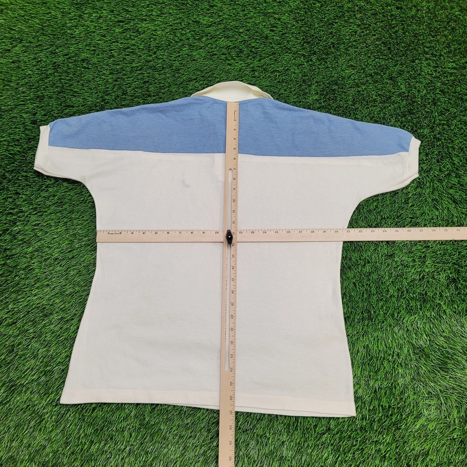 Vintage 80s Jantzen Colorblock Polo Shirt Womens Large 21x27 White - Image 3 of 4