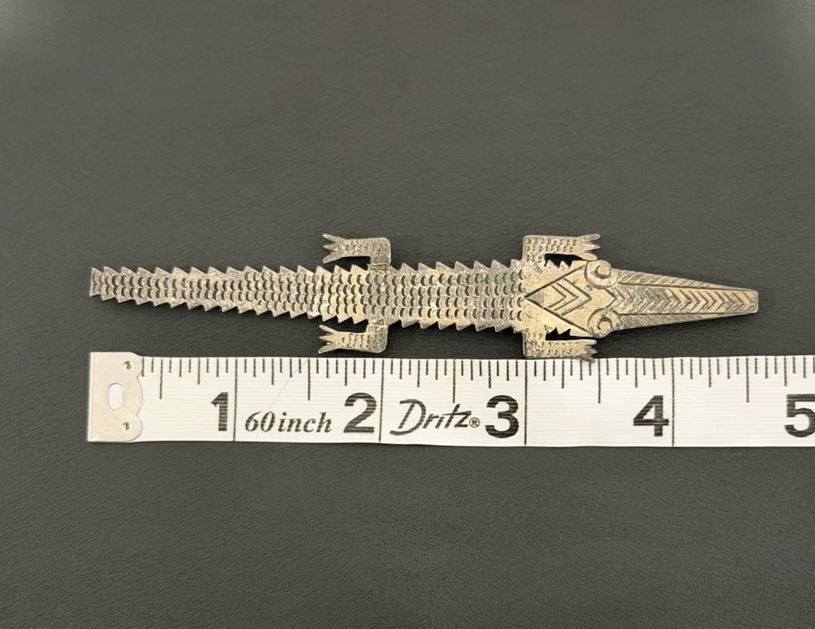 Sterling Silver 925  Large Alligator/Crocodile Pi… - image 4