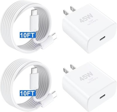10FT Cable and 45W Fast USB-C Charger Adapter for iPhone 17/17 Pro/17 Pro Max