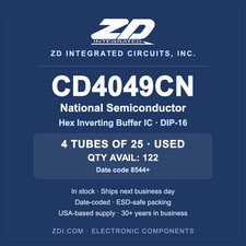 National Semiconductor CD4049CN Hex Inverting Buffer IC Used 4 Tubes of 25