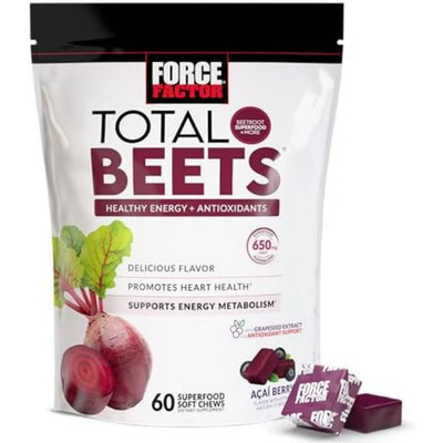 Force Factor Total Beets Concentrated Beet Root Soft Chews, Circulation Support