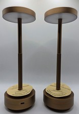2 Rechargeable Cordless Table Lamps, 5000mAh Battery Aluminum, Color is Titanium
