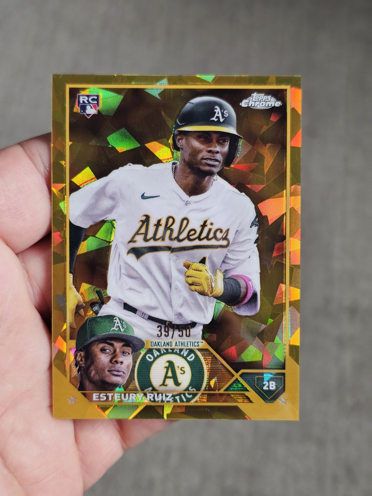 2023 Topps Chrome Sapphire Edition Esteury Ruiz #650 Gold /50 RC Rookie Marlins