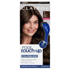 Root Touch-Up by Nice'N Easy Permanent Hair Dye, 4 Dark Brown Hair Color, Pack o
