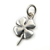 KettenanhäNger Kleeblatt 925 Silber Oxidiert 3Cm GlüCksbringer Talisman Amulett