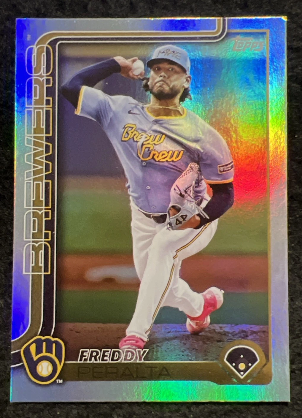 2025 Topps Series 1 - Freddy Peralta - Rainbow Foil - #61 - Brewers