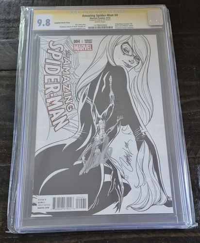AMAZING SPIDER-MAN #4 CAMPBELL SKETCH CGC 9.8 Signed Stan Lee FIRST SILK