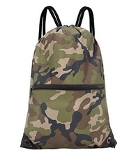 Drawstring Backpack Bag Sport Gym Sackpack Jungle Camo