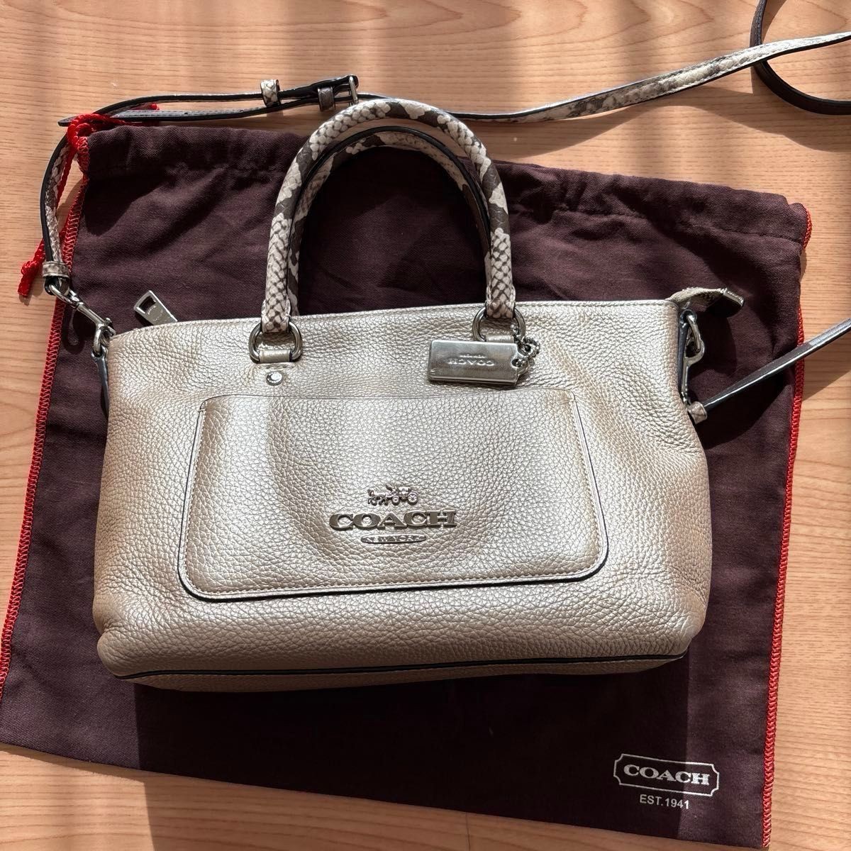 COACH Bag  2way Shoulder Bag Python Pattern Used - image 13