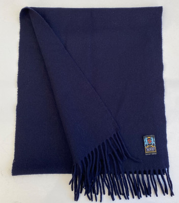 Bally Herren-Reinewolle  schale Krawattenschal Tuch 190x31cm Blau