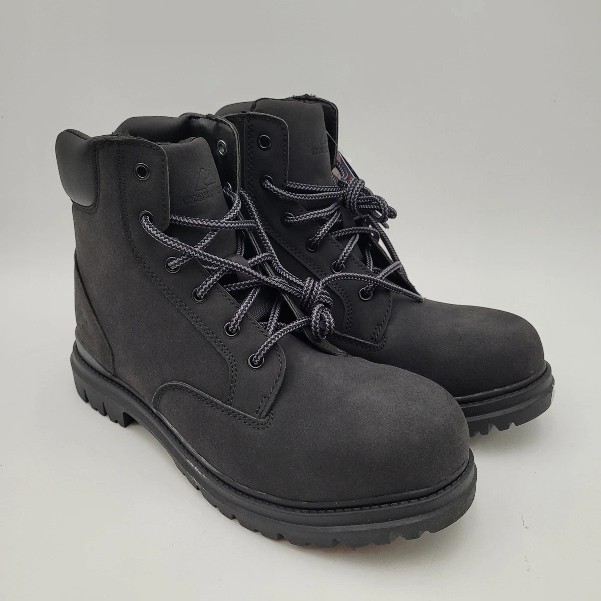 Ozark Trail Tech Hiking Boots Men\'s Size 6 Waterproof Leather Mesh Lace-up Black Mens Size 7 Hiking Boots Ozark Trail Black | Mercari main image 3