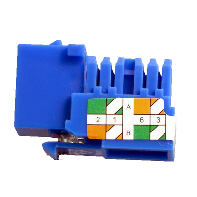 Cat-6 Keystone Jacks in Blue 50 Pack  **TUFF JACKS QUALITY** Lifetime Warranty