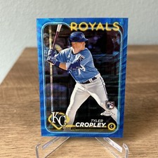 Tyler Cropley 2024 Topps Chrome Blue Wave Refractor RC /75 Royals #148