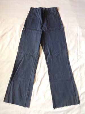 Vintage 1966 US Navy Button Fly Denim Pants Dungarees Size 31 X 34