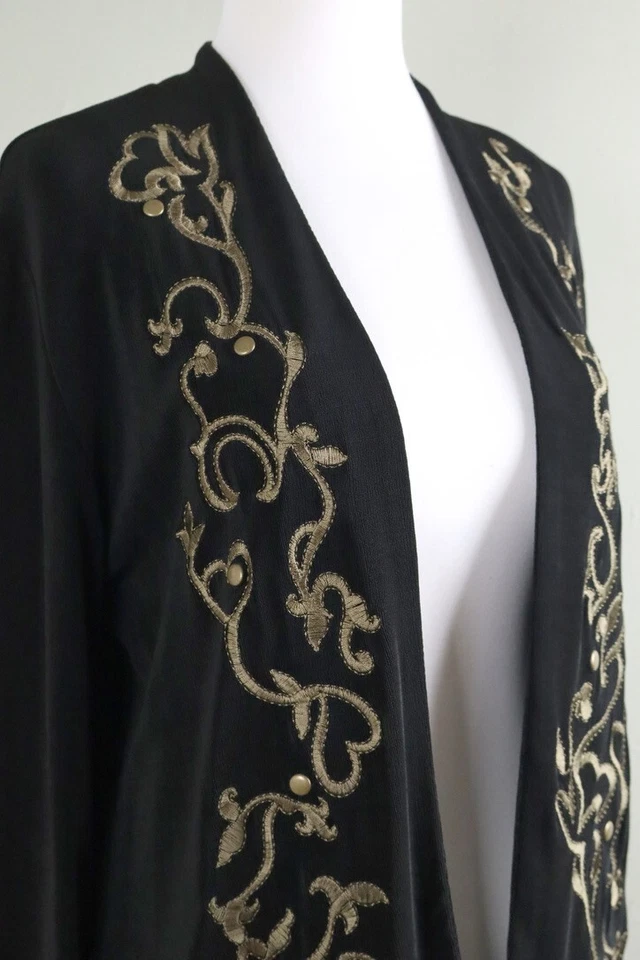 CHICO'S Travelers $129 Embroidered Studded Jacket Top Size 1 US 8 / 10 / Medium - Image 3 of 4