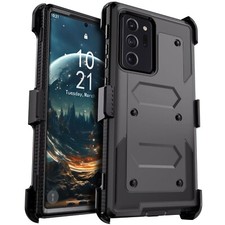 Gray Case For Samsung Galaxy Note 20 Ultra 5G Shockproof Belt Clip Phone Cover
