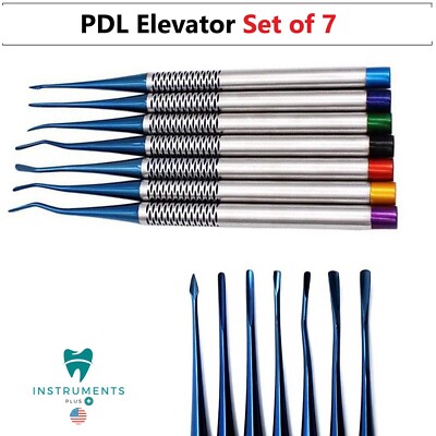 Dental Luxating Elevators PDL Periotome Set Of  7 Root Extracting Extraction Kit