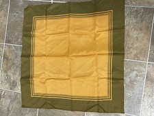 Eastman Vtg Color Block Fashion Scarf Green Gold Japan Water Repellent Acrylic
