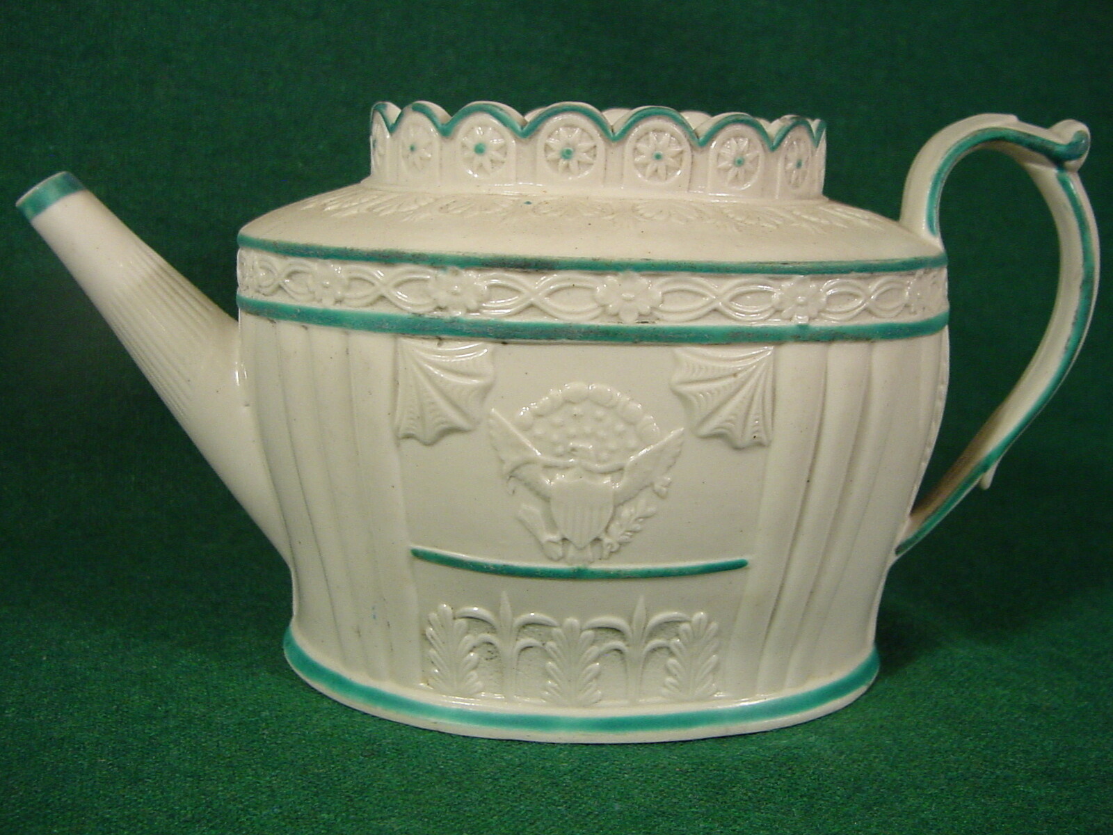 Antique Castleford stoneware lidless teapot American market eagle Staffordshire eBay