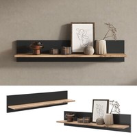 Wandregal Amber Eiche Wotan Anthrazit 100 X 20 Cm Wandhalterung Vicco