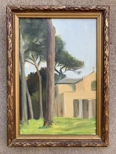 Katherine B Stetson Antique Oil Painting ca 1911 Impressionist Art Nouveau Rome